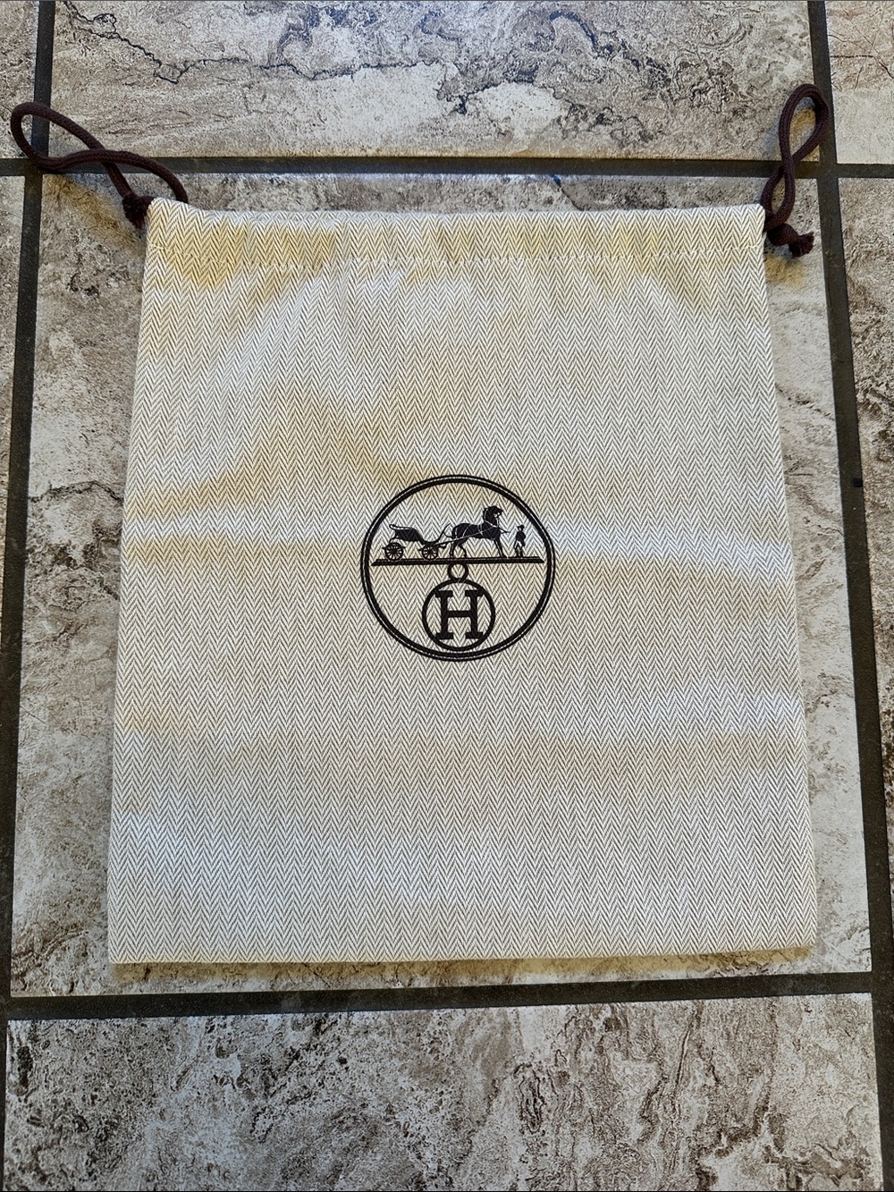 New Hermes drawstring dust bag